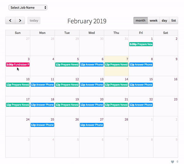 Volunteer Calendar Salesforce Plugin