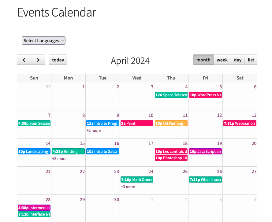 calendar clickable