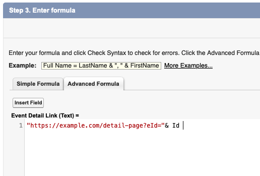 formula for detail page salesforce
