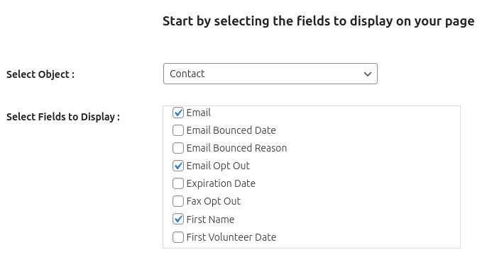 select object fields csv layout on wordpress salesforce