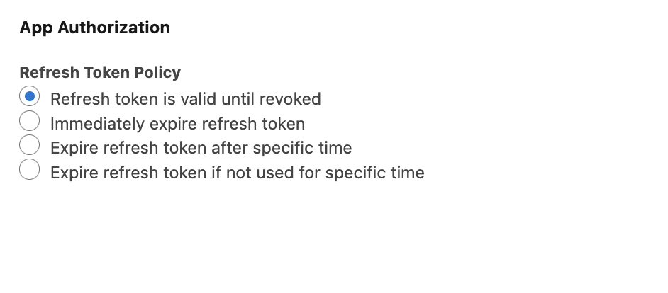 Screenshot for Refresh Token Policy to Ensure Connection