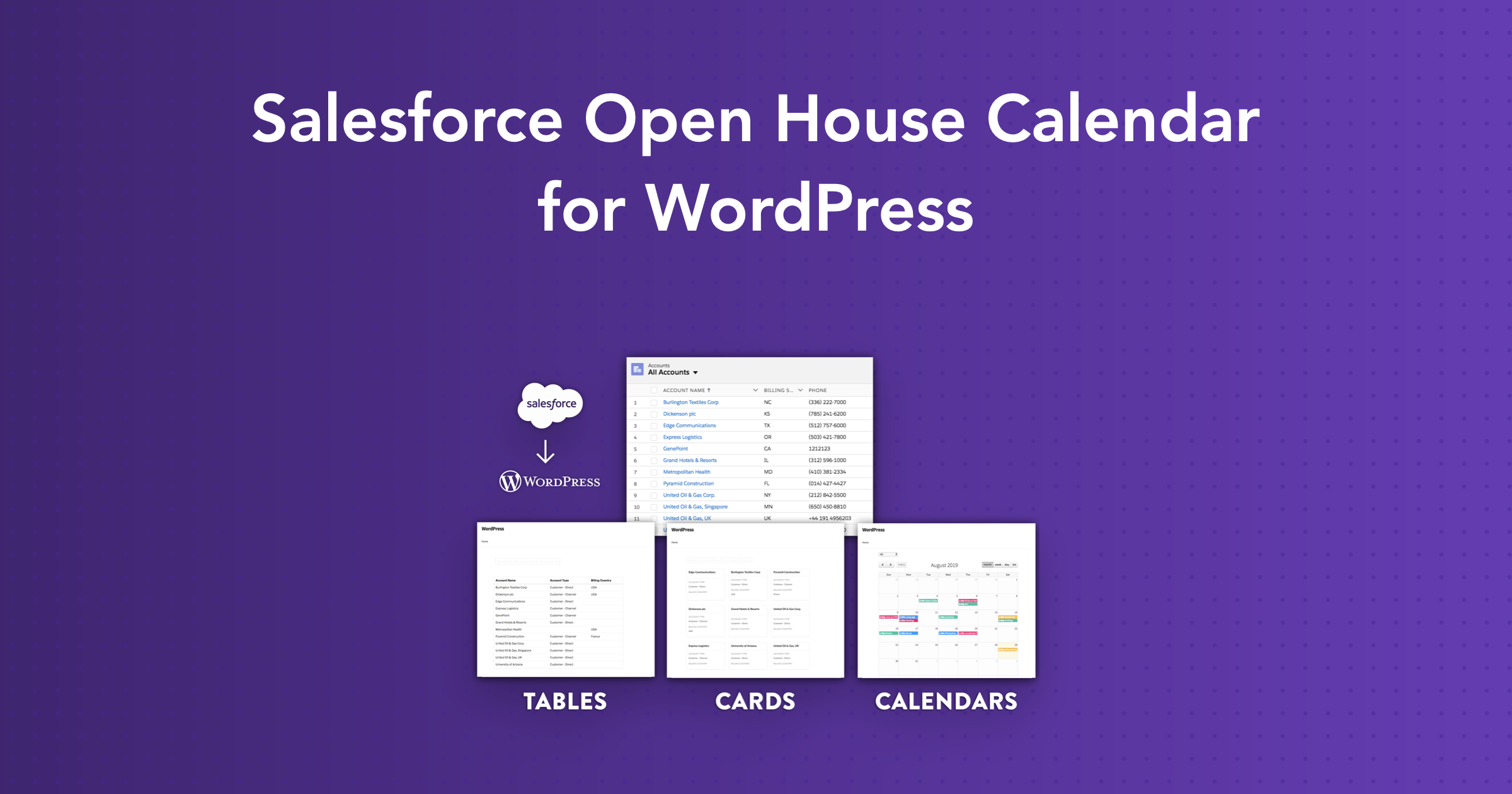 Salesforce Open House Calendar for WordPress | Sawfish Plugin
